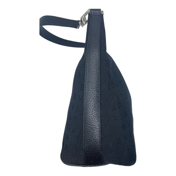 Bvlgari Logomania Black Canvas Leather Handbag Shoulder Bag One Size - Picture 4 of 16